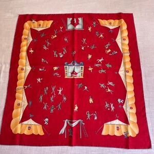 Bvlgari X David Pizzigoni”Girotondo di Marionette”Signed Hand-Rolled Silk Scarf